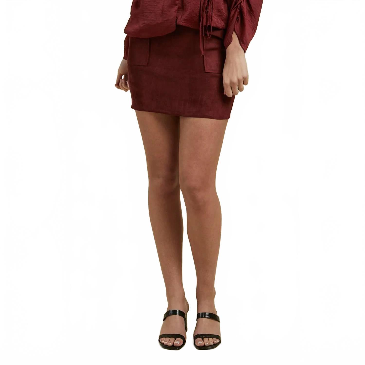 New Sage The Label Ember Skirt In Burgundy